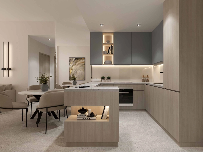 aark residence at dubailand view of kitchen